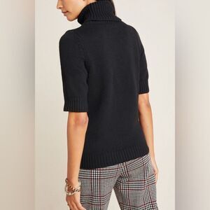 Anthropologie NWT Turtleneck Sweater Wool Black Size Medium Classic Minimalist